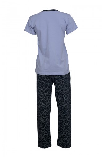 Short Sleeve Women´s Pajama Set  2380 Blue Navy Blue 2380