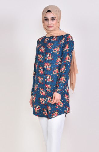 Oil Blue Overhemdblouse 2064-03