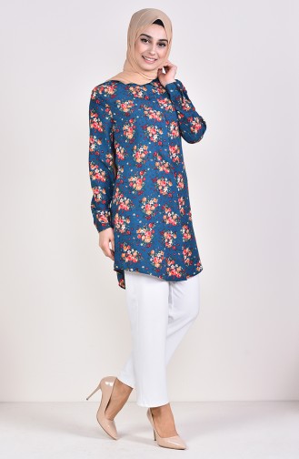 Oil Blue Overhemdblouse 2064-03