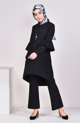 Asymmetric Tunic Pants Binary Suit 1907-01 Black 1907-01