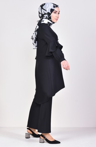 Asymmetrische Tunika-Hose 1907-01 Schwarz 1907-01