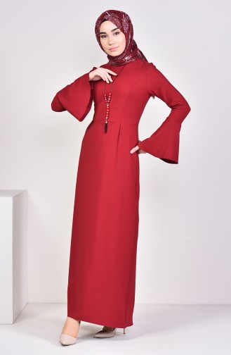 Claret Red Hijab Dress 2050-11