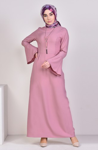 Beige-Rose Hijab Kleider 2050-13