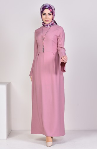 Robe avec Collier 2050-13 Rose Pâle 2050-13