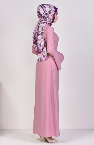 Beige-Rose Hijab Kleider 2050-13