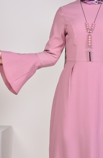 Kleid mit Halskette 2050-13 Puder Rosa 2050-13