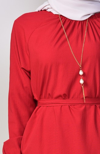 Necklace Belted Dress 5255-02 Claret Red 5255-02