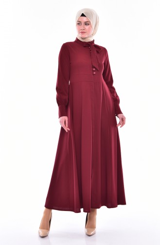 Tie Collar Abaya 1367-01 Bordeaux 1367-01