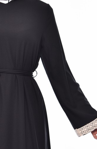 Lace Belted Dress  3314-03 Black 3314-03