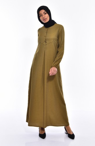 Pleated Dress1175-04 Oil Green 1175-04