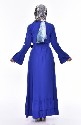 Saks-Blau Hijab Kleider 4519-07