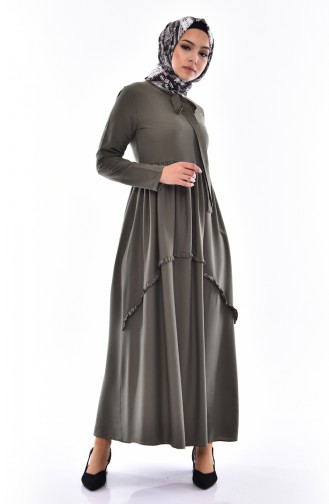 Rüschenkleid 4520-06 Khaki 4520-06