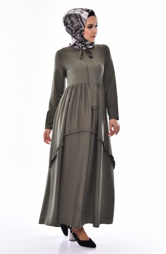 Rüschenkleid 4520-06 Khaki 4520-06