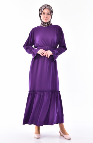Belted Dress 5024-02 Purple 5024-02