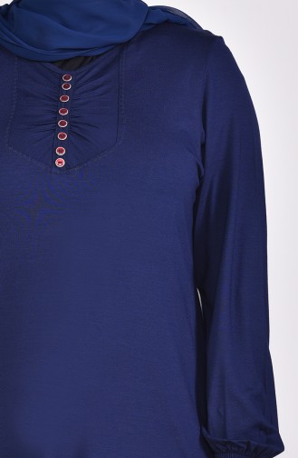 Big Size Button Tunic 50530-05 Navy 50530-05