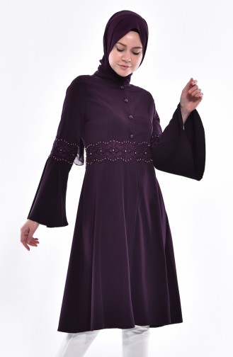 Dantelli Tunik 1381-01 Koyu Mor