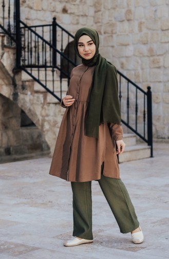 Beli Büzgülü Tunik 5000-02 Camel