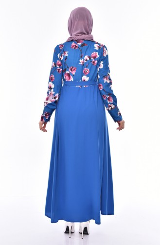 Patterned Abaya 1371-03 Saks 1371-03