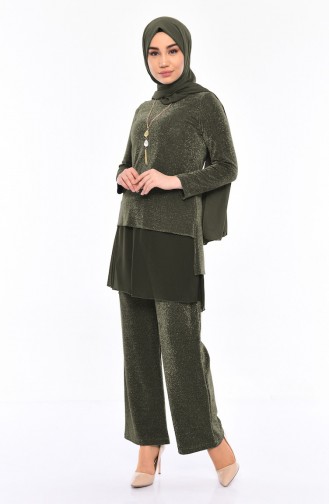 Necklace Tunic Pants Binary Suit 1310-01 Khaki 1310-01