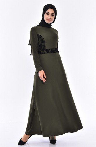 Khaki Hijab Kleider 0055-04