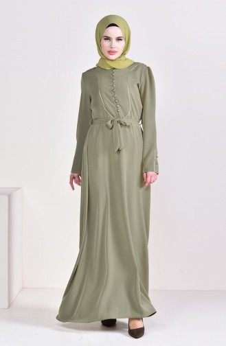 Khaki Hijab Dress 8152-04