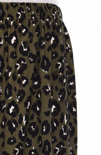 Leopard Patterned Plenty Cuff Trousers 7868-01 Khaki 7868-01