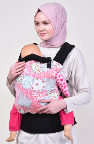 Kanguru Bebek Taşıyıcısı Patchwork MSC006B Siyah