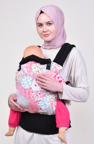 Kanguru Bebek Taşıyıcısı Patchwork MSC006B Siyah