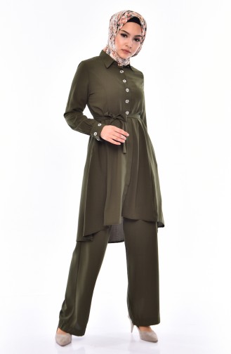 Pearls Tunic Trousers Double Suit 1383-02 Khaki 1383-02