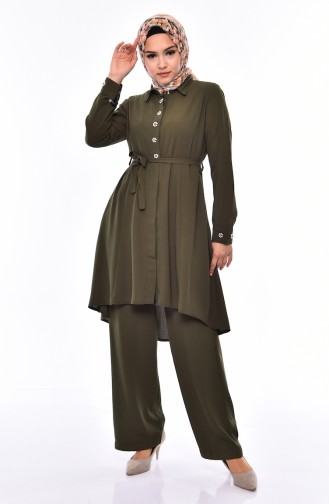 Pearls Tunic Trousers Double Suit 1383-02 Khaki 1383-02