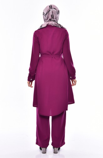 Pearls Tunic Trousers Double Suit 1383-05 Purple 1383-05