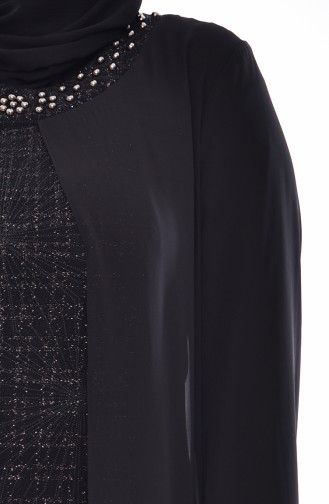 Robe de Soirée a Paillettes Grande Taille 5077A-01 Noir 5077A-01