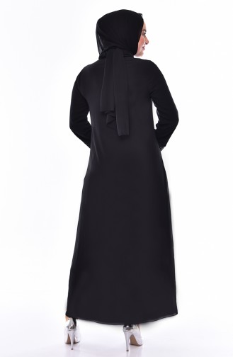 Grosse Grösse Sibernes Abendkleid 5077B-01 Schwarz Silber 5077B-01