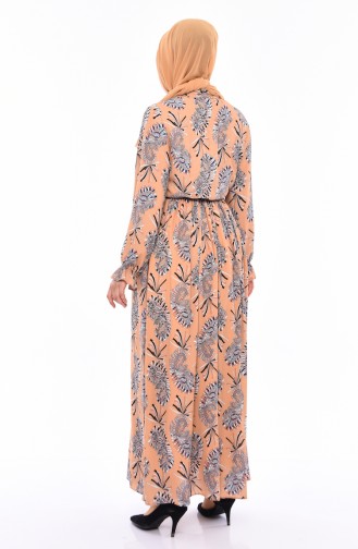 Patterned Summer Dress 3064A-02 Saffron 3064A-02