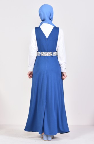 فستان سبولت بتصميم حزام للخصر 5583-07 لون نيلي 5583-07