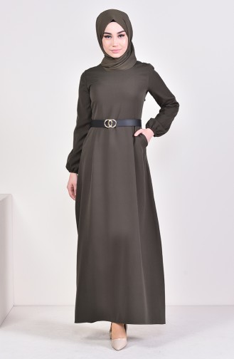 Belted Dress  5657-06 Khaki 5657-06