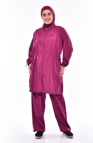 Large Size Hijab Swimsuit 2050-02 Plum 2050-02
