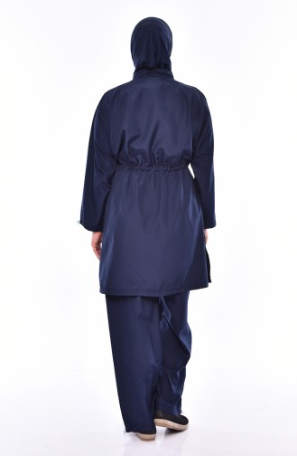 Large Size Hijab Swimsuit 2050-03 Navy 2050-03