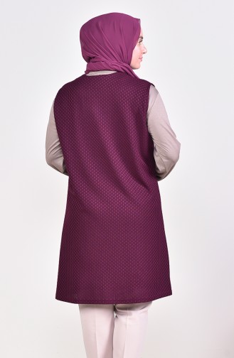 Large Size Jacquard Vest 4761-02 Purple 4761-02