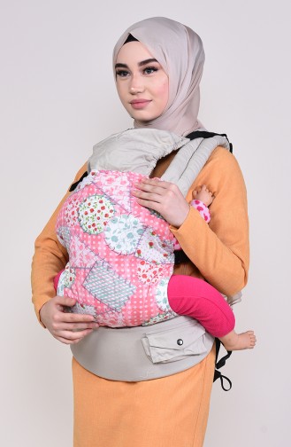 Kanguru Bebek Taşıyıcısı Patchwork MSC006 Bej 006