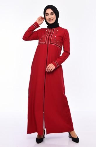 Abaya Brodée 99195-02 Bordeaux 99195-02