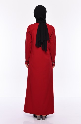 Embroidered Abaya 99195-02 Claret Red 99195-02