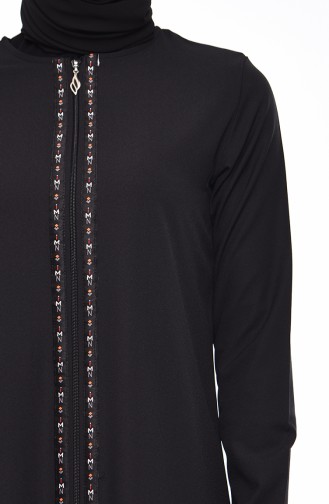 Abaya a Rayures 99194-01 Noir 99194-01