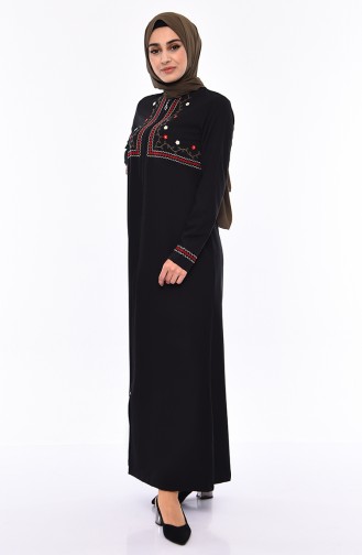 Embroidered Abaya 99195-01 Black 99195-01