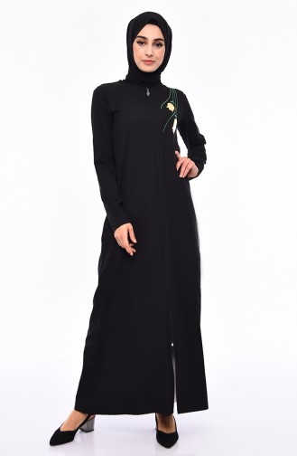 Abaya Brodée 99196-01 Noir 99196-01