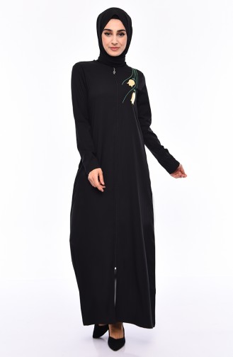 Embroidered Abaya 99196-01 Black 99196-01