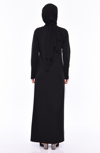 Embroidered Abaya 99196-01 Black 99196-01