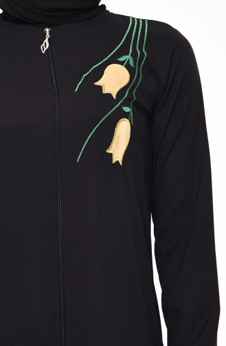 Abaya Brodée 99196-01 Noir 99196-01