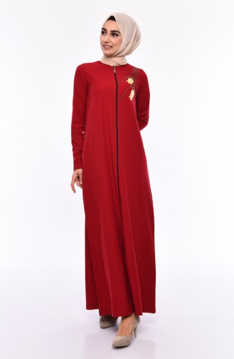 Abaya Brodée 99196-02 Bordeaux 99196-02