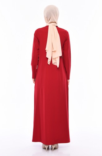 Embroidered Abaya 99196-02 Claret Red 99196-02